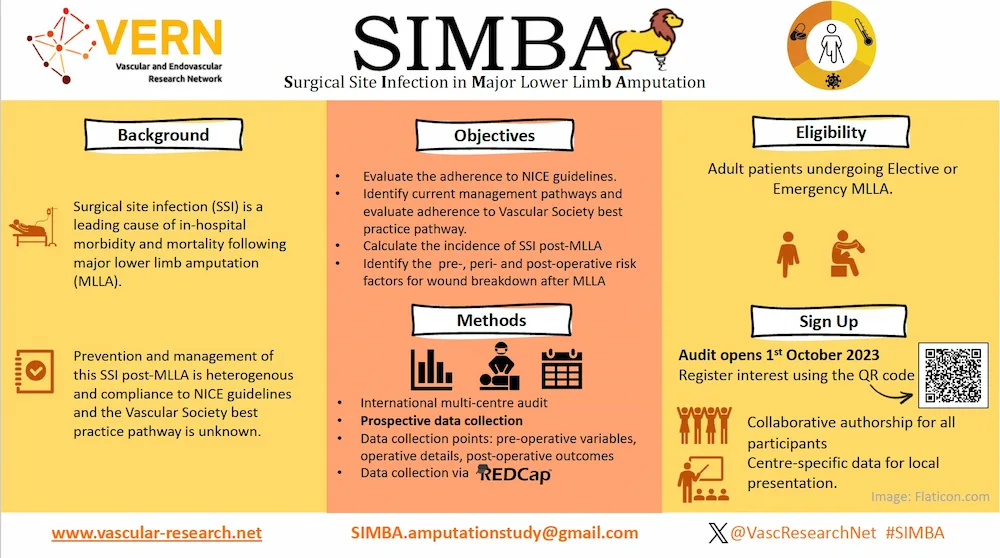 VERN SIMBA multicentre study of surgical site infection after major lower limb amputation