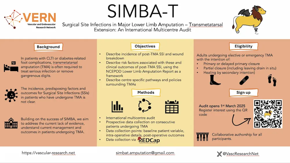 VERN SIMBA-T multicentre study of surgical site infection after transmetatarsal amputation